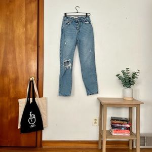 Abercrombie- High Rise Dad Jean. long inseam/curvy